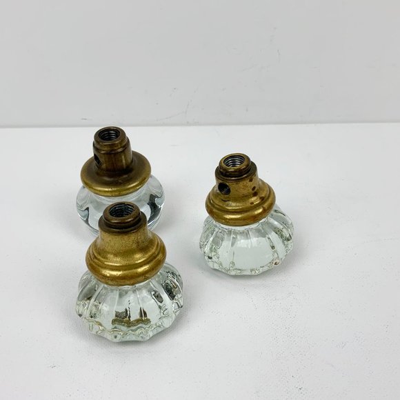 Lot  of 3 Antique / Vintage 1920s Door Knobs Glass - Picture 2 of 16